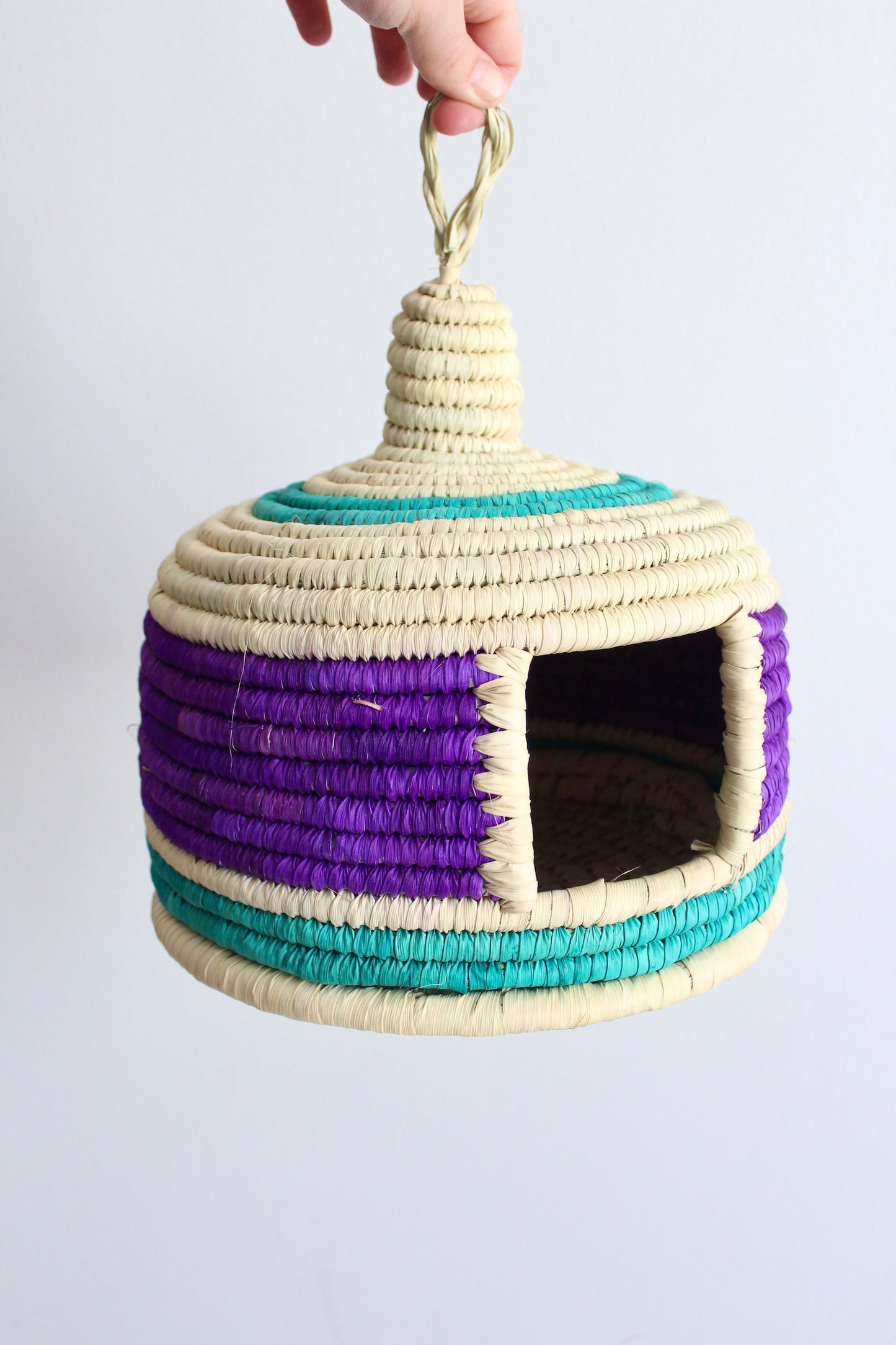 Hand-woven Basket Bird House 1