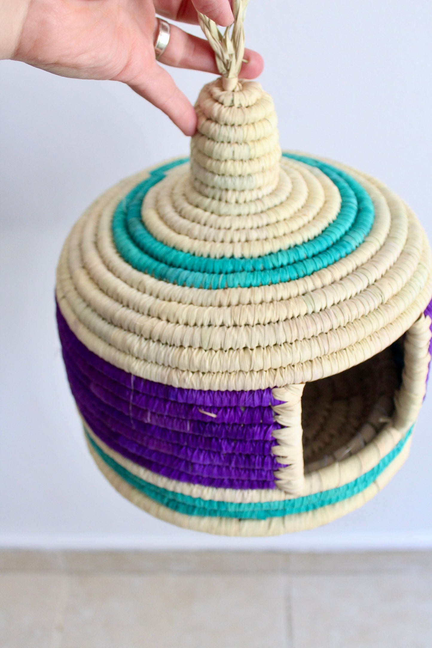 Hand-woven Basket Bird House 1