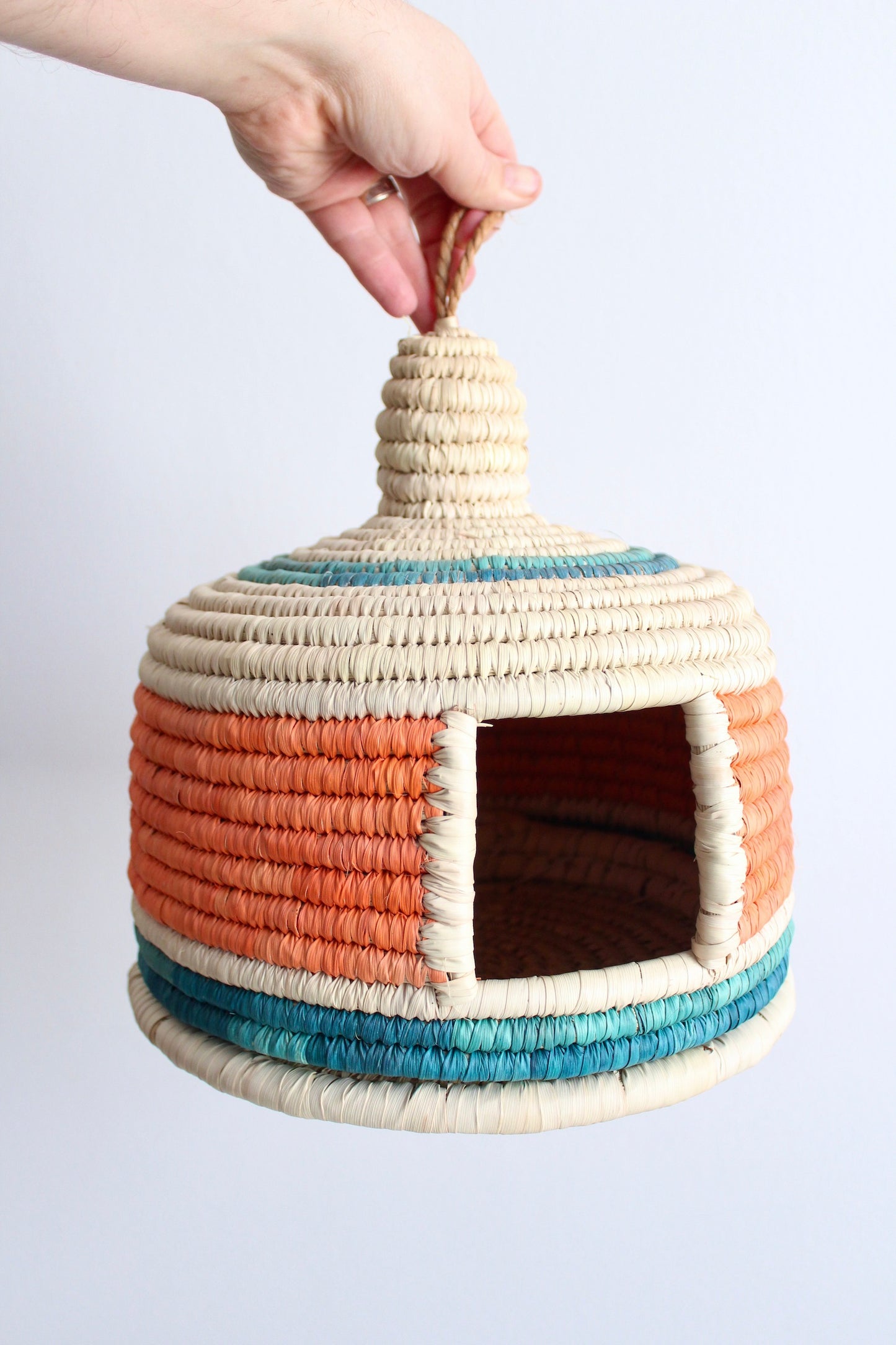 Hand-woven Basket Bird House 2