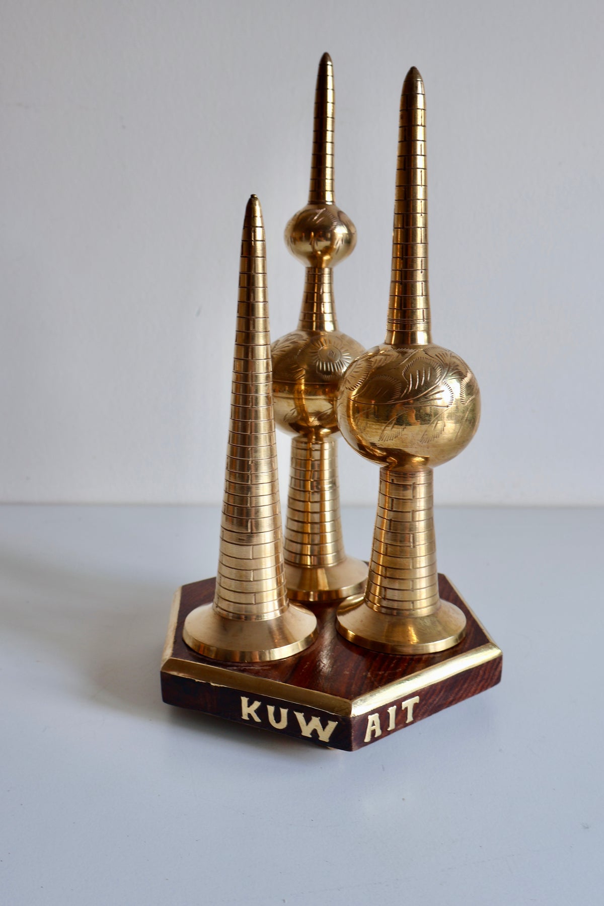 Vintage Brass Kuwait Towers Sculpture