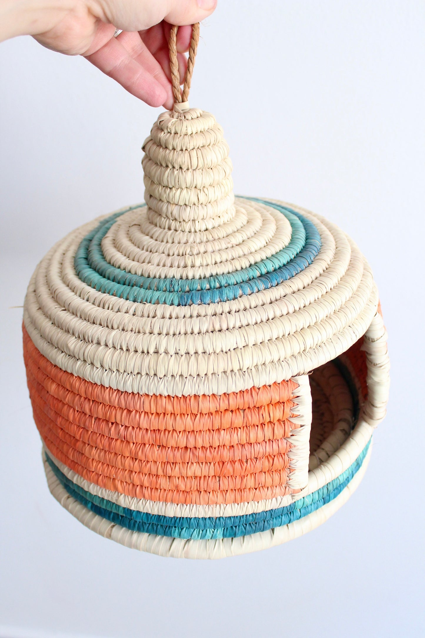 Hand-woven Basket Bird House 2