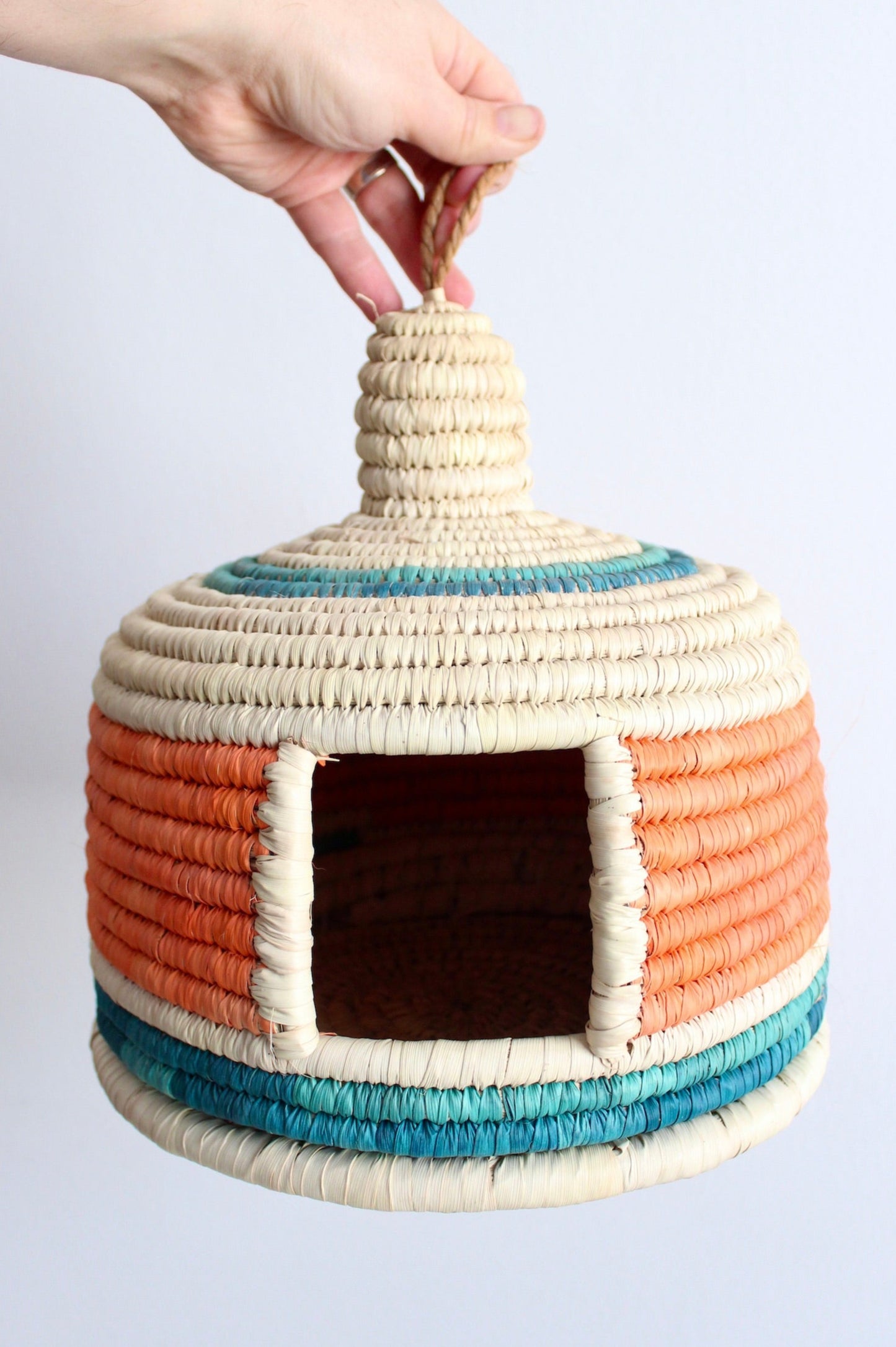 Hand-woven Basket Bird House 2