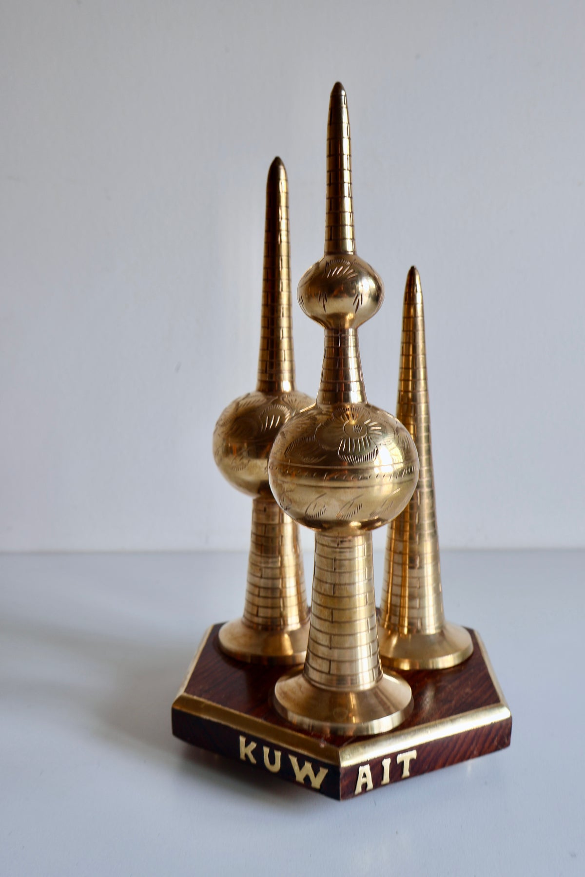 Vintage Brass Kuwait Towers Sculpture