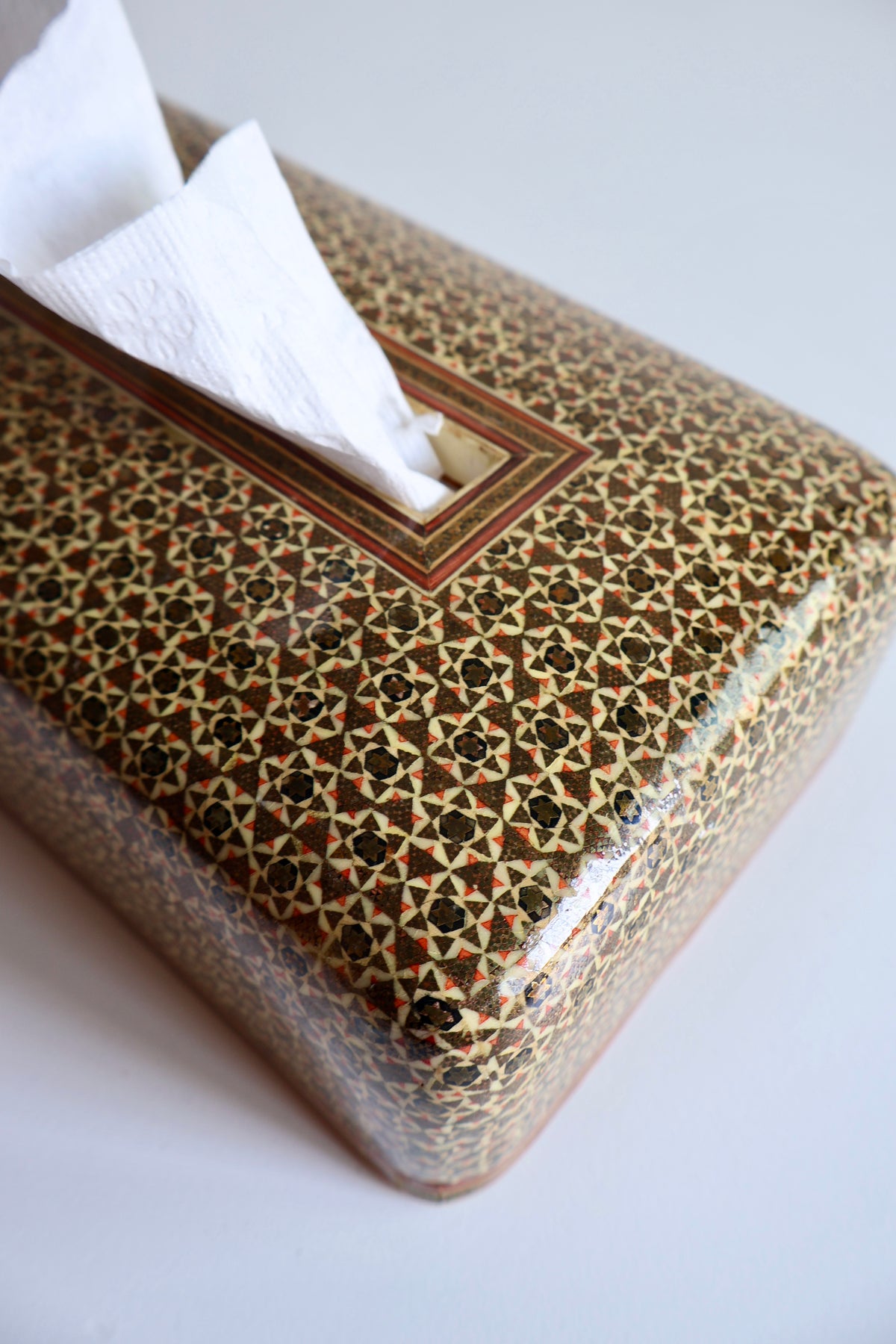 Vintage Persian Khatam Kari Tissue Box - On Hold