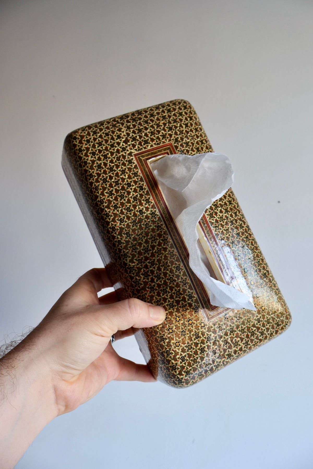 Vintage Persian Khatam Kari Tissue Box - On Hold