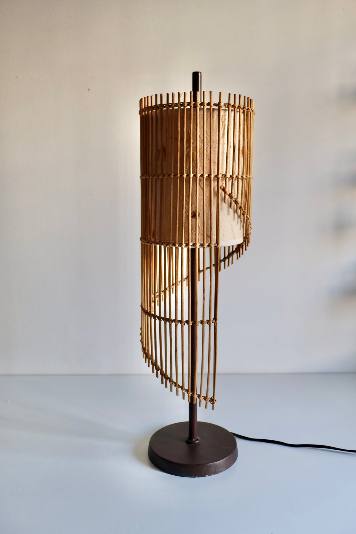 Handcrafted Bamboo & Botanical Paper Table Lamp