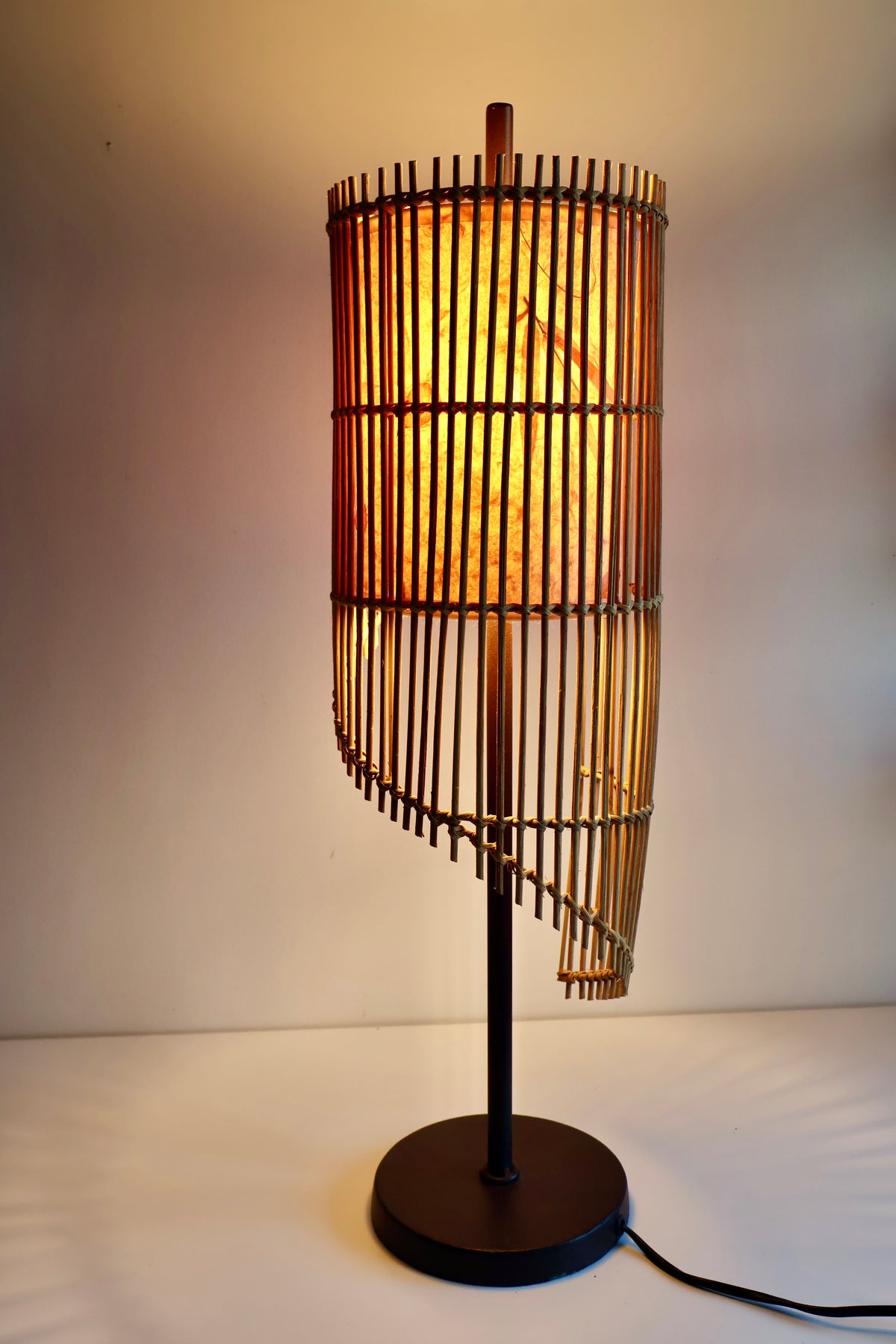 Handcrafted Bamboo & Botanical Paper Table Lamp