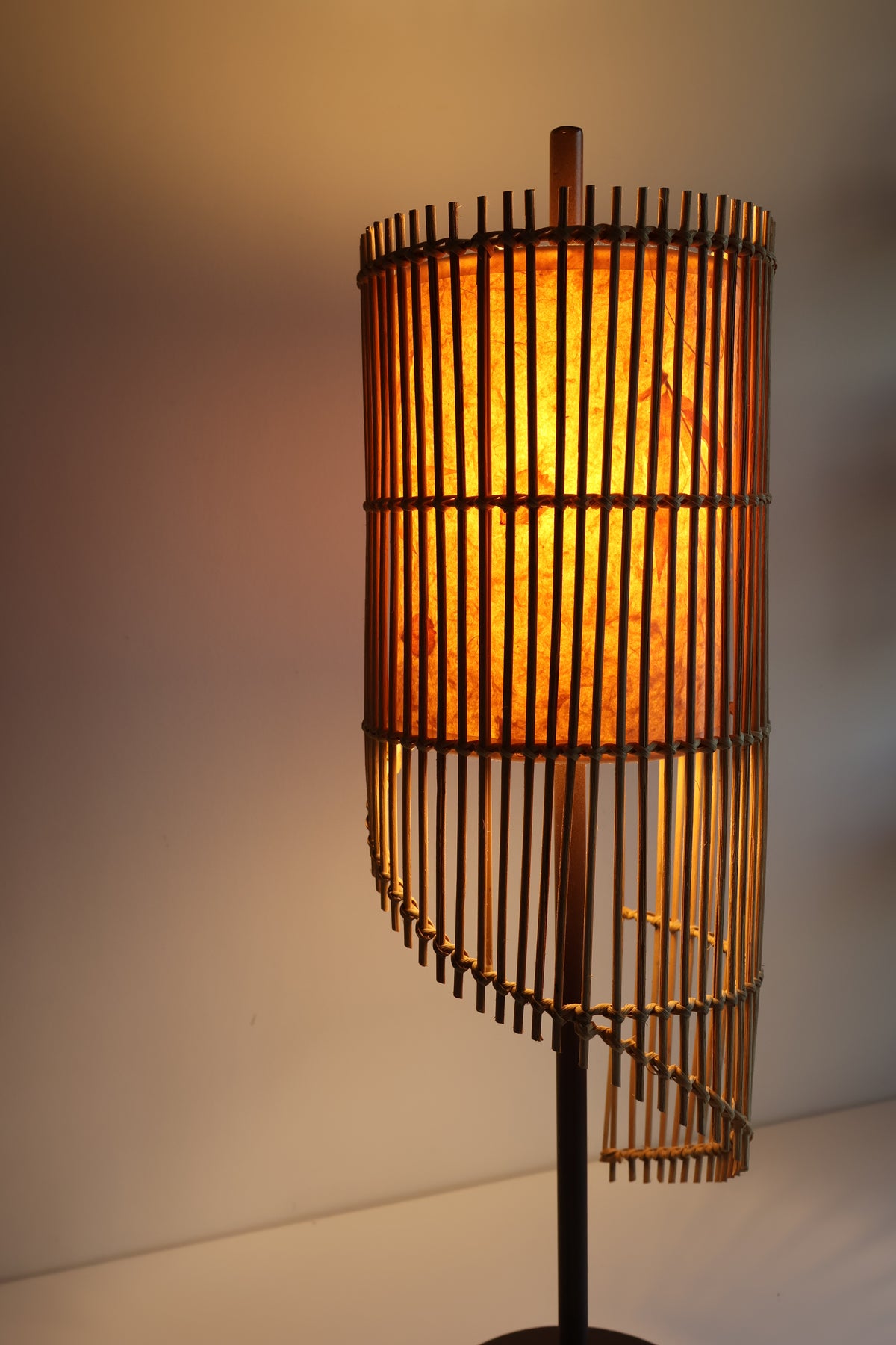 Handcrafted Bamboo & Botanical Paper Table Lamp
