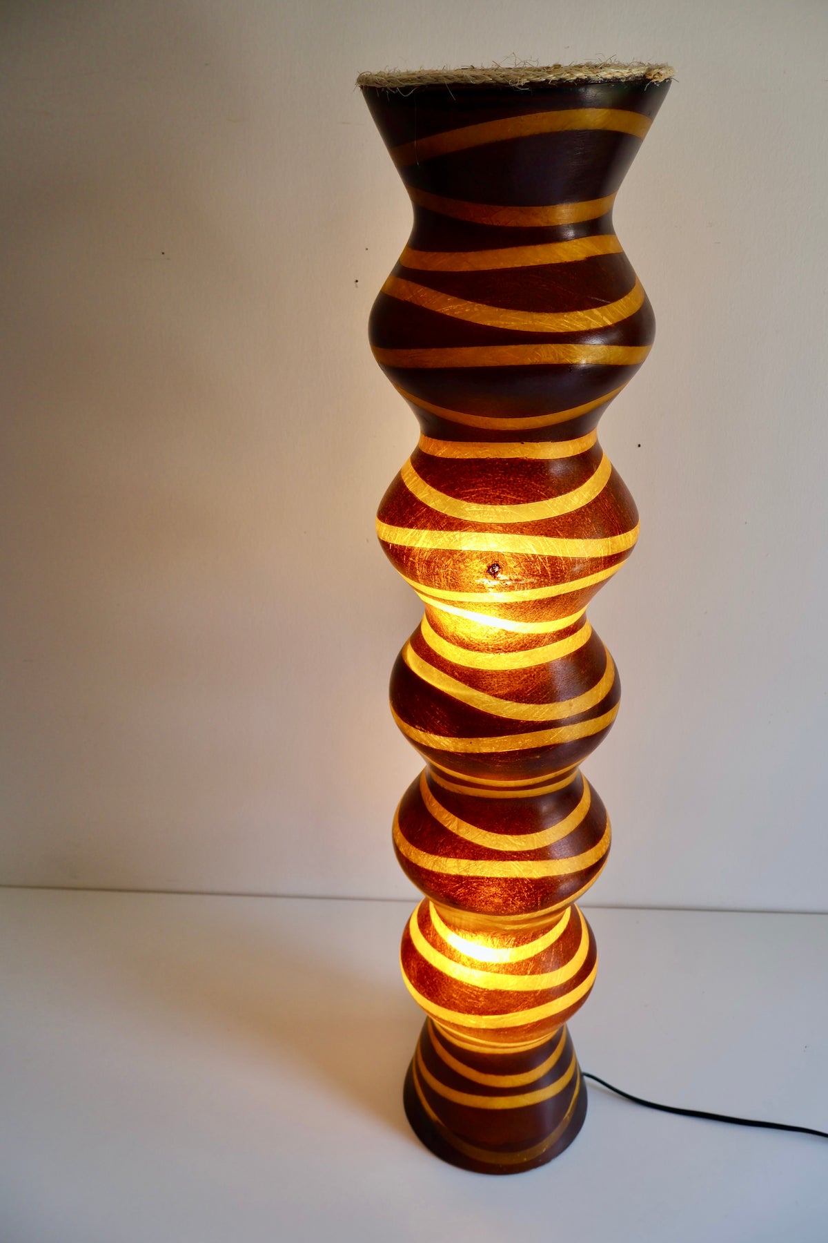 Sculptural Striped Floor Lamp