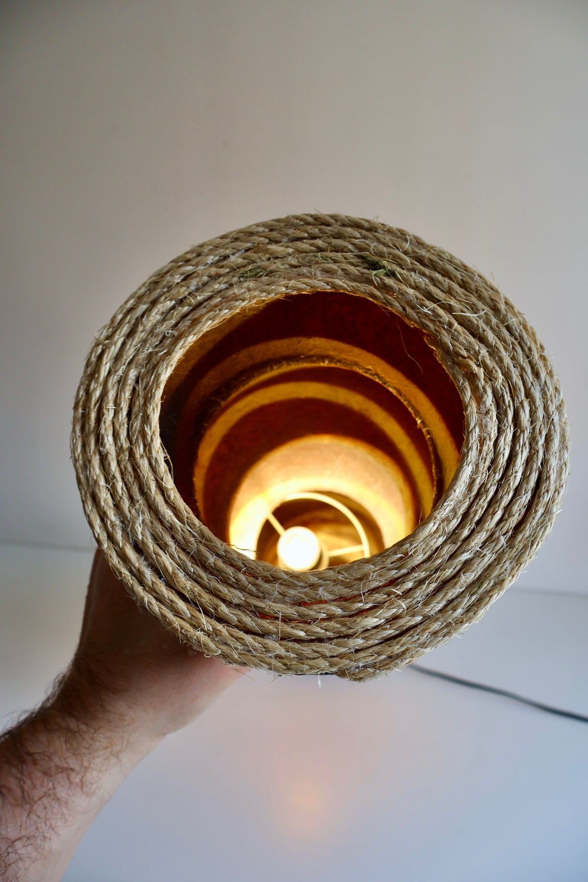 Sculptural Striped Floor Lamp