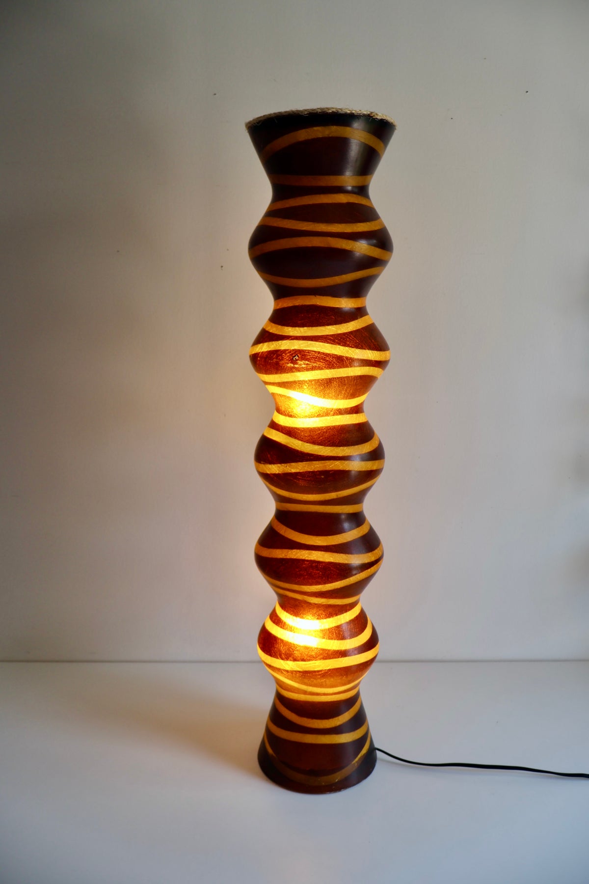 Sculptural Striped Floor Lamp