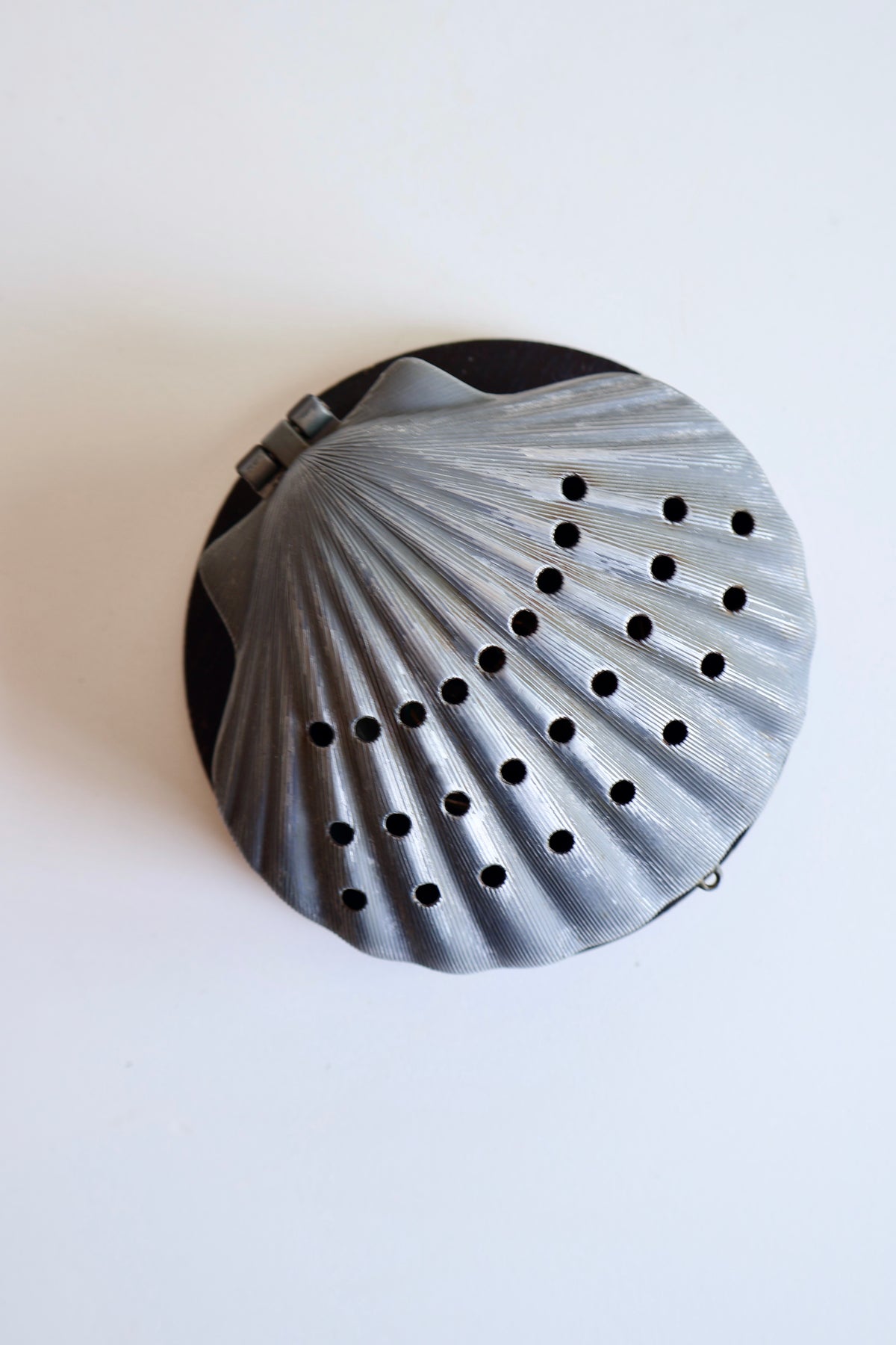Vintage Seashell Mubkhar with Wooden Base