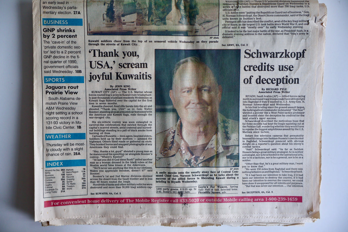 Original 1991 Newspaper – Liberation of Kuwait, Desert Victory