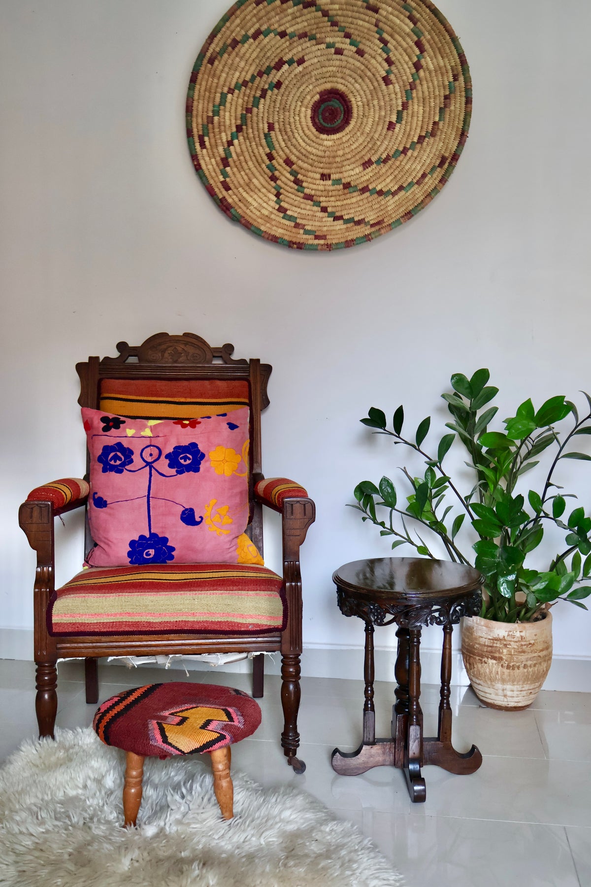 Pair of Anglo-Indian Style Carved Wooden Side Tables | Early 20th Century