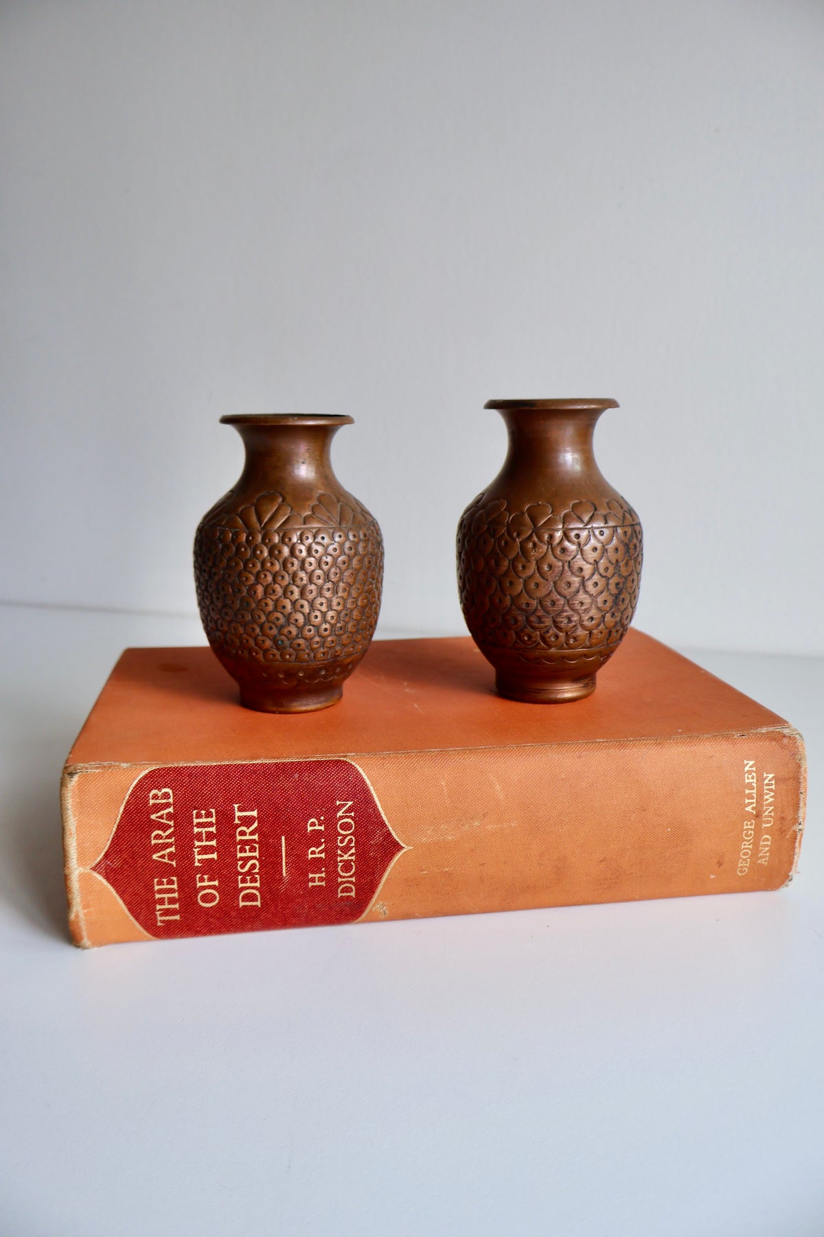 Vintage Persian Engraved Copper Vases – Pair