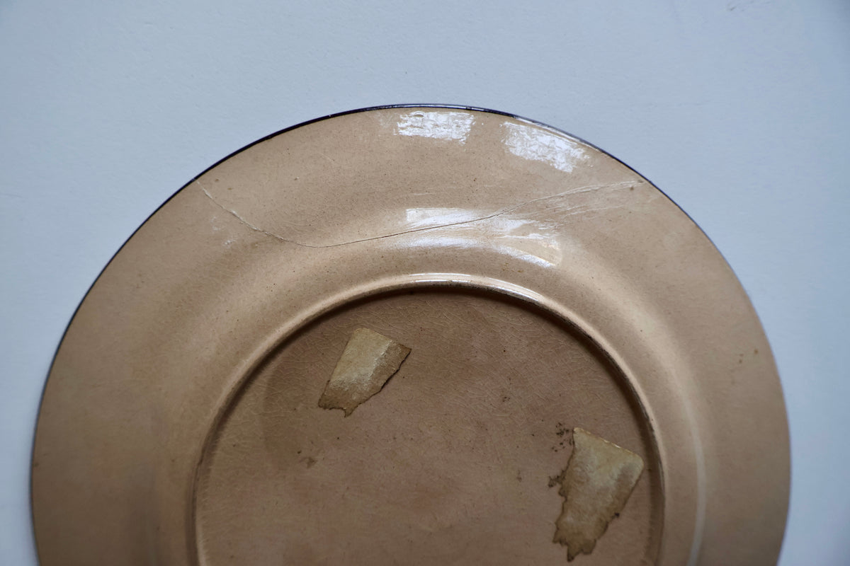 Antique English Regency Drabware Plate – Mother & Child, c. 1815