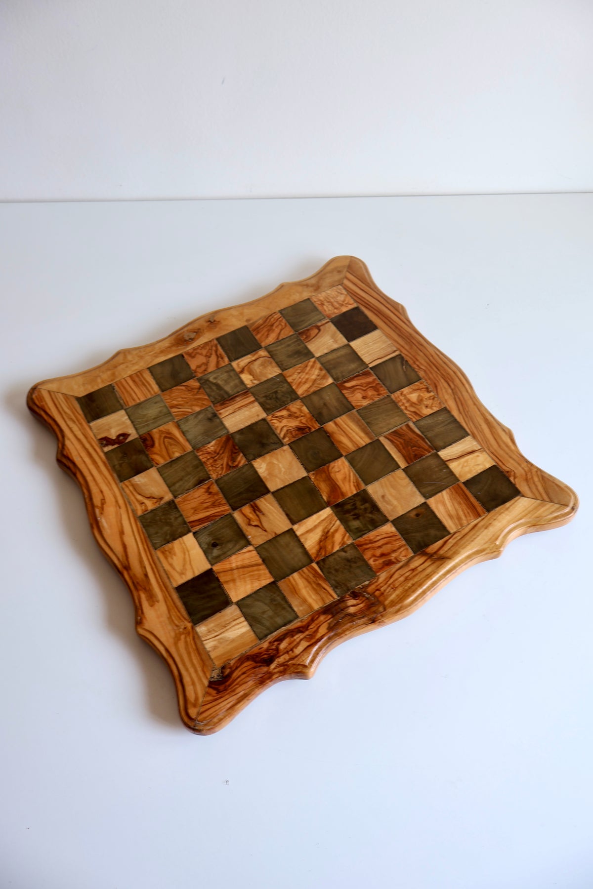 Handcrafted Olive Wood Chessboard – 40 cm