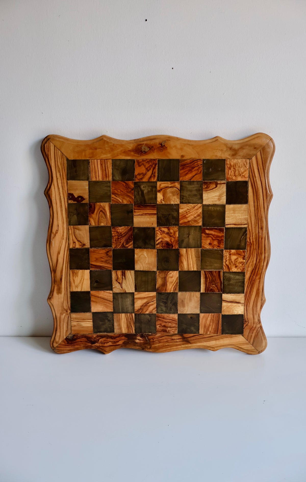 Handcrafted Olive Wood Chessboard – 40 cm