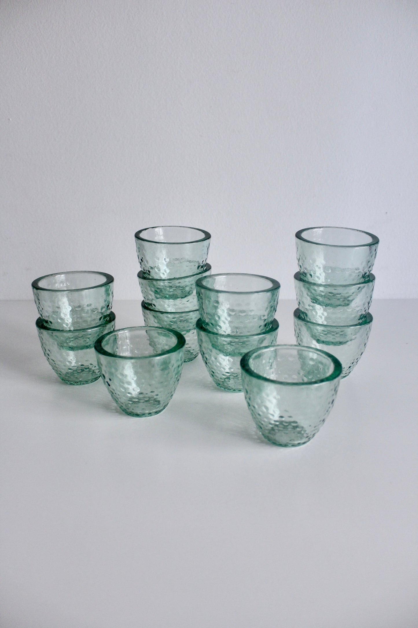 Vintage Spanish Recycled Glass Tumblers or Candle Votives