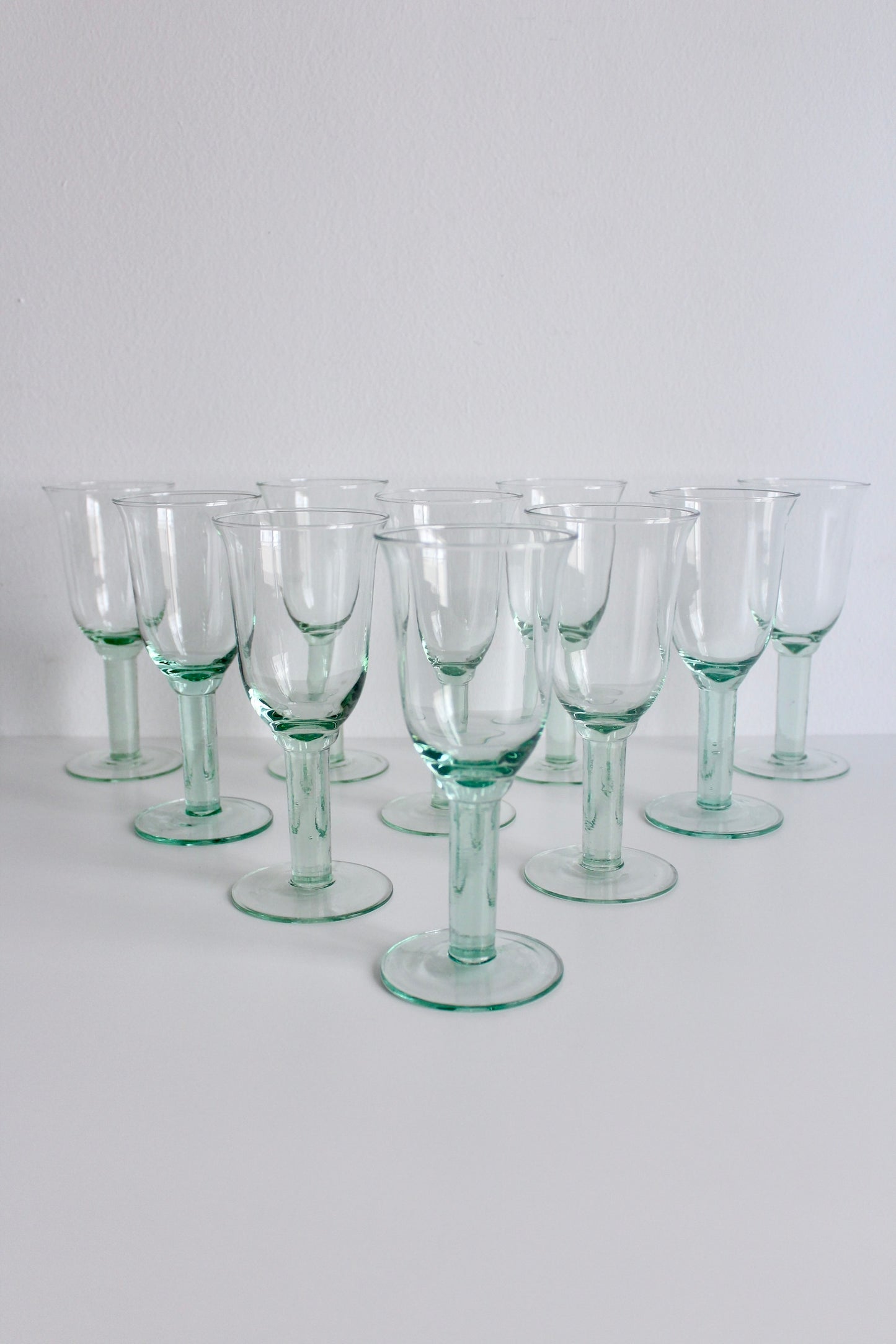 Vintage Spanish Recycled Glass Flutes