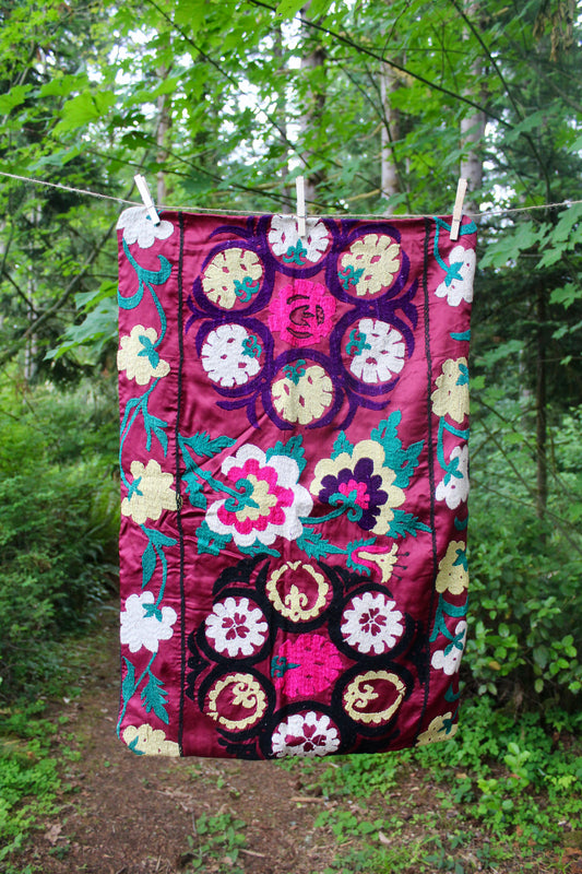 Vintage Suzani Pillowcase 1 - 48x78