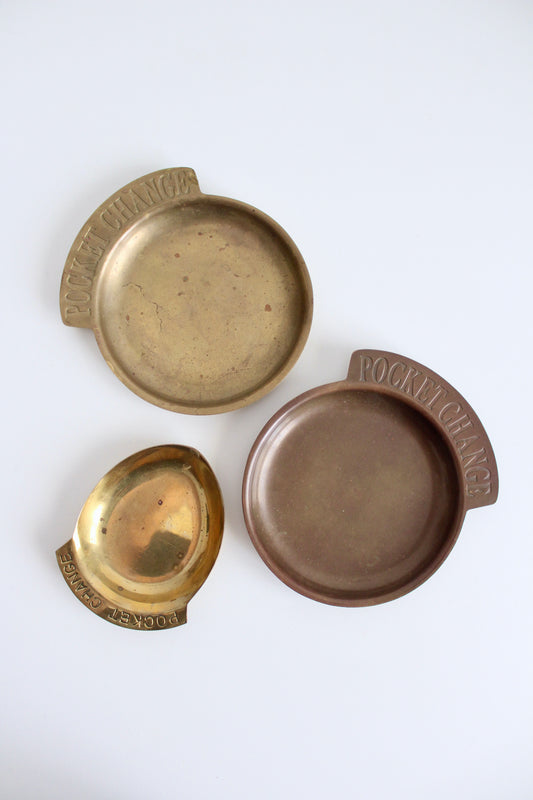 Midcentury Pocket Change Brass Dishes