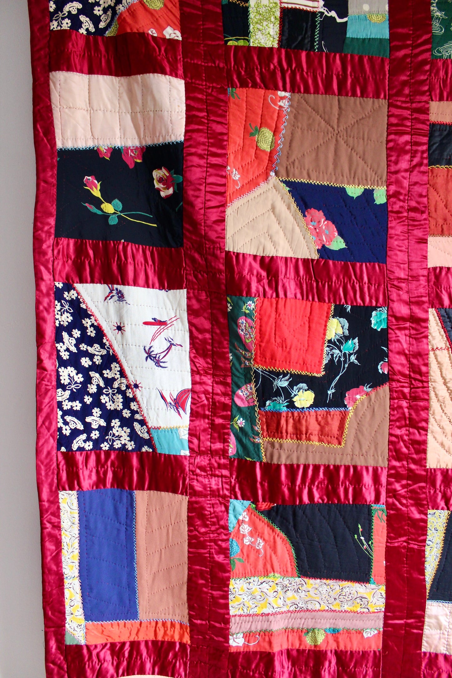 Handmade 1990s Crazy-ish Quilt