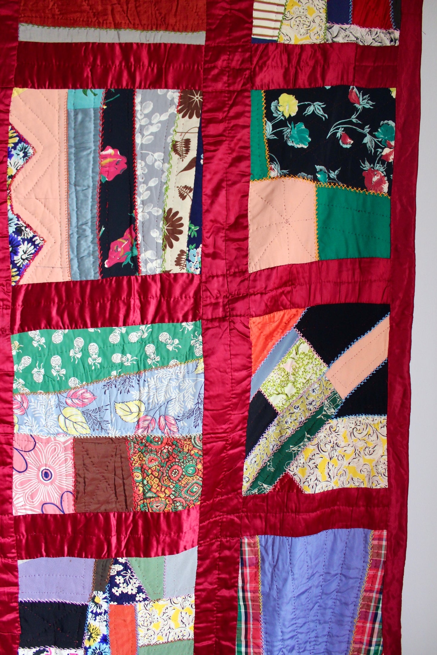 Handmade 1990s Crazy-ish Quilt