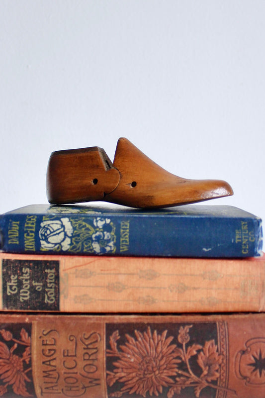 1920s-1940s Antique Wooded Carved Child's Shoes Mold