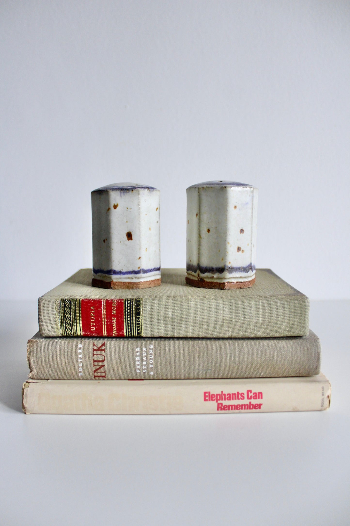 Midcentury Handmade Stoneware S&P Shakers