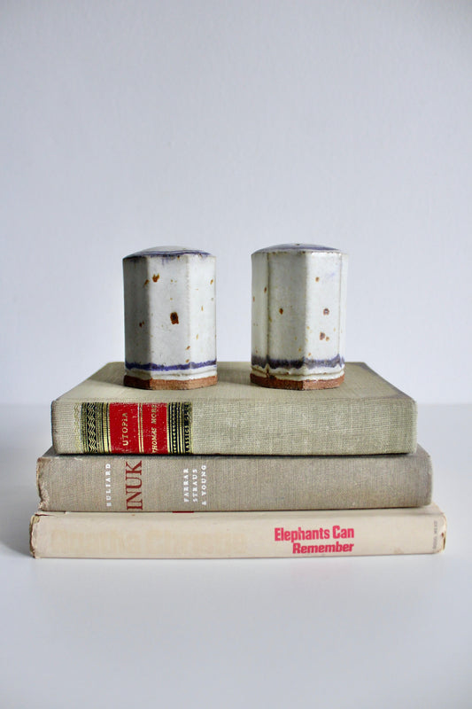 Midcentury Handmade Stoneware S&P Shakers