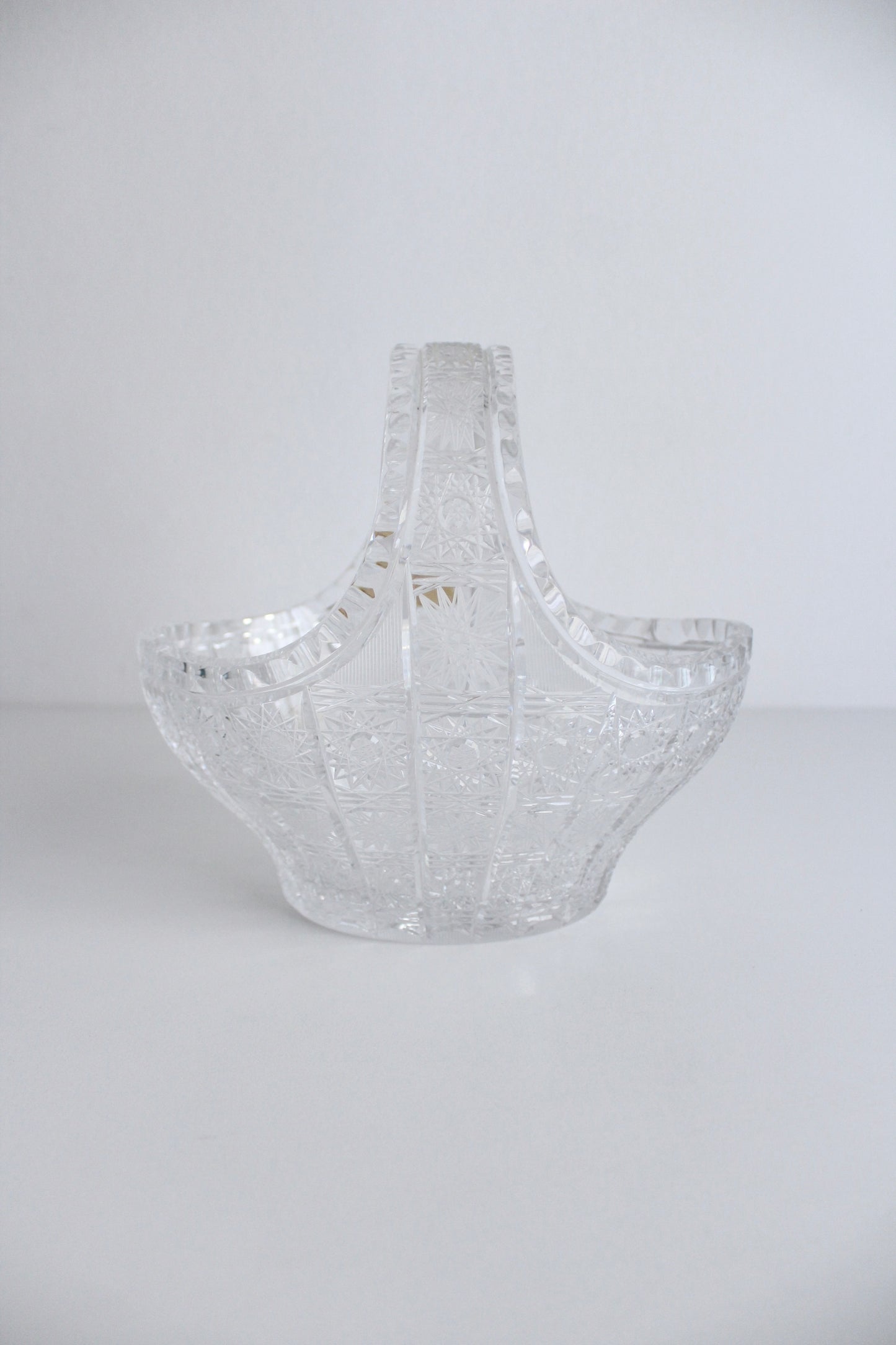 Set of Clear Bohemian Cut Crystal Serving ware
