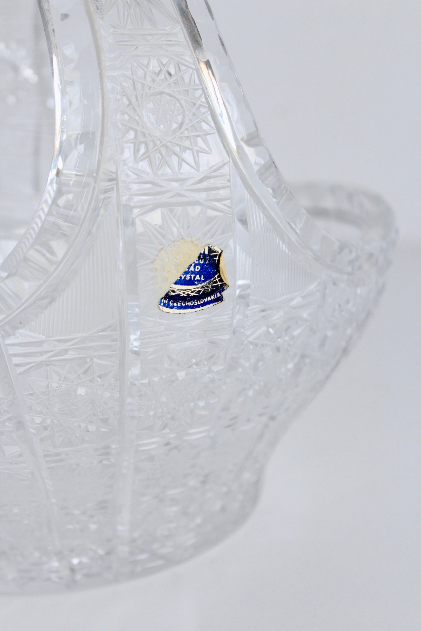 Set of Clear Bohemian Cut Crystal Serving ware