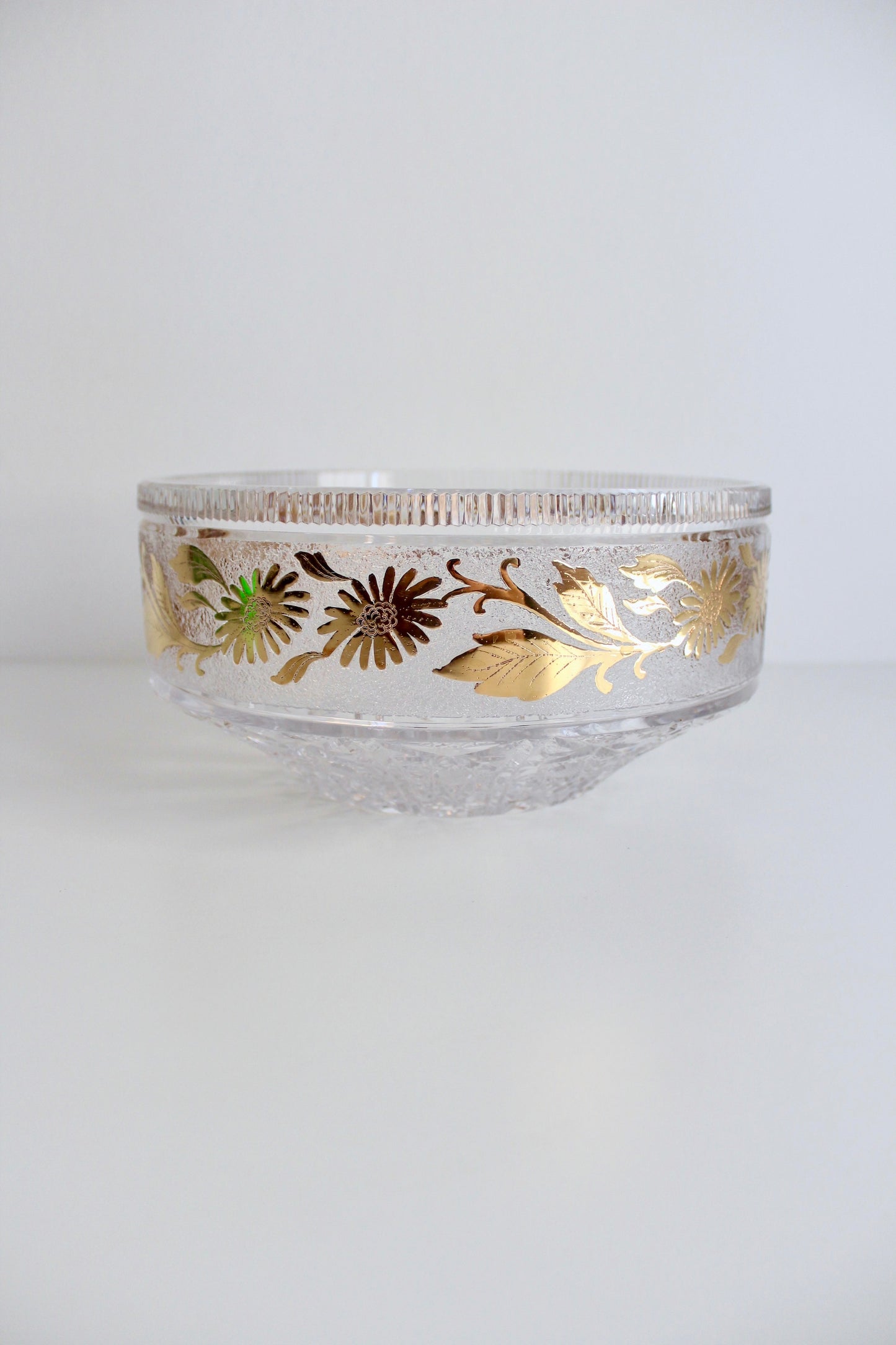 Bohemian Cut Crystal and Gilt Bowl