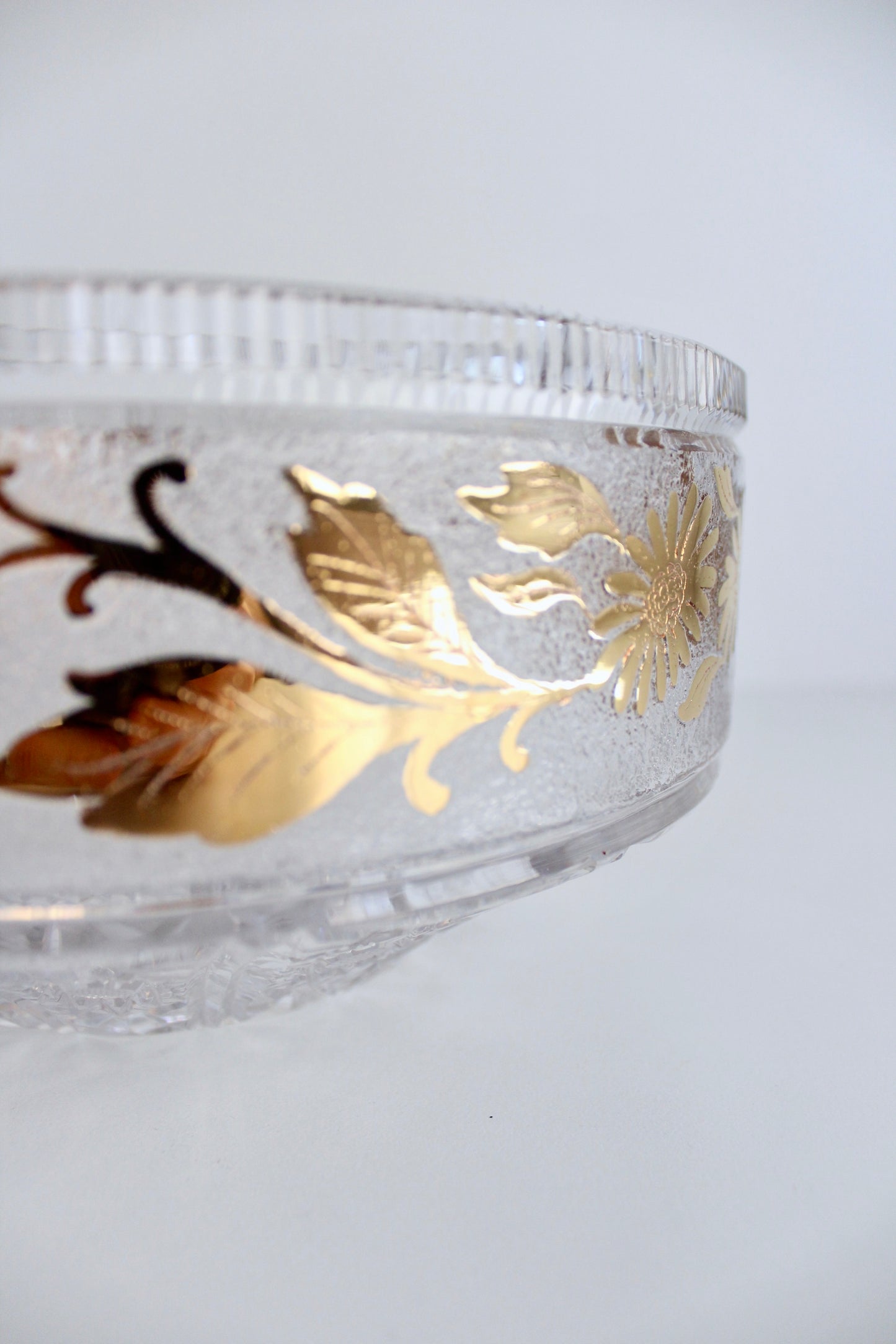 Bohemian Cut Crystal and Gilt Bowl