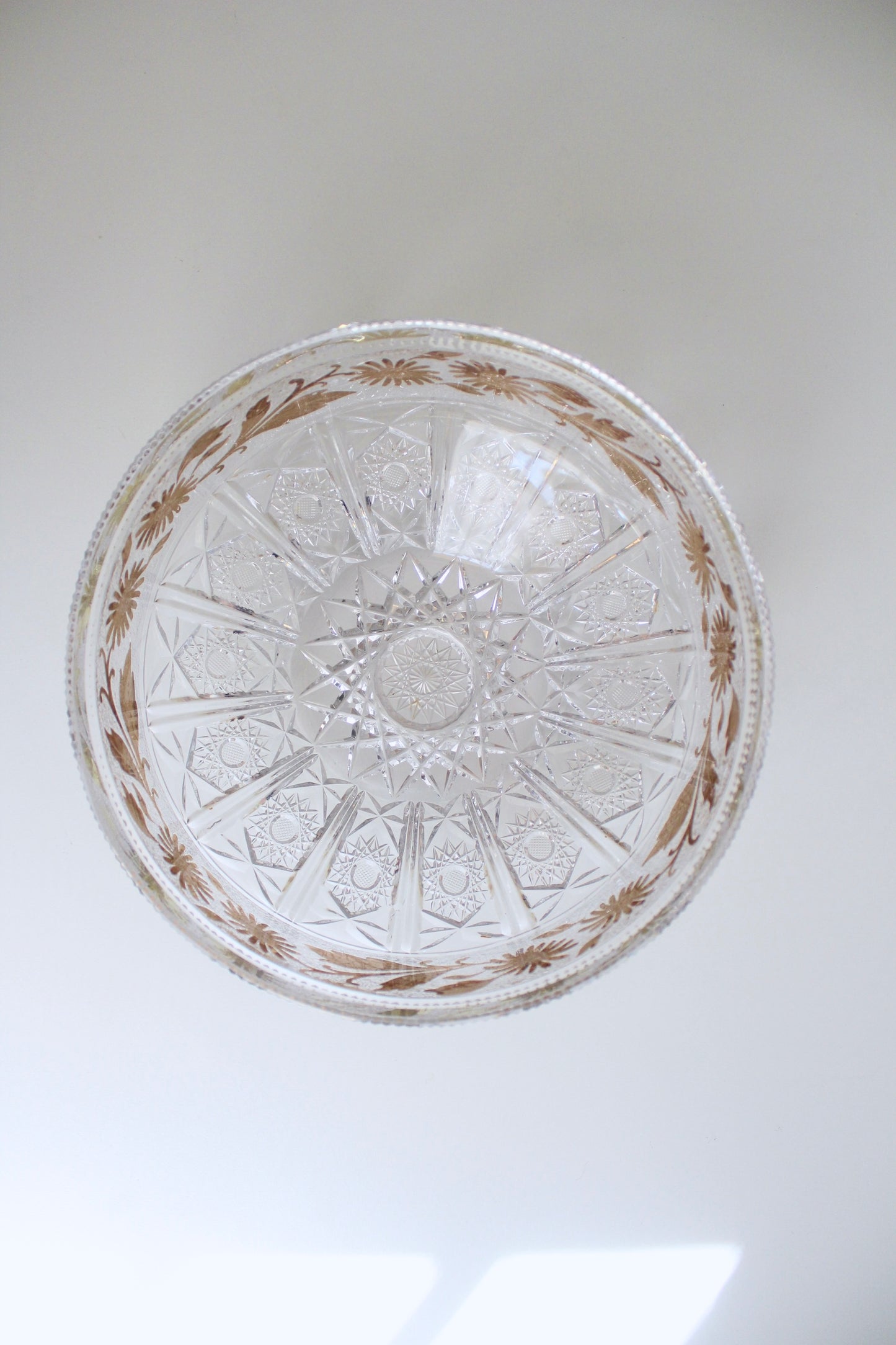 Bohemian Cut Crystal and Gilt Bowl