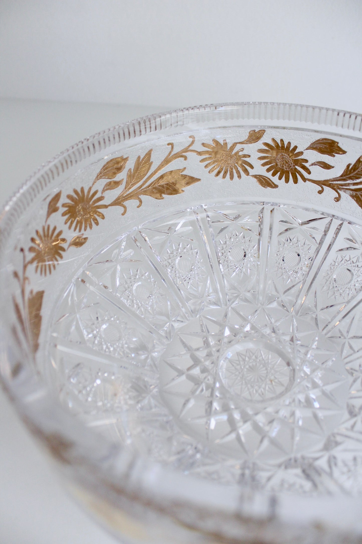 Bohemian Cut Crystal and Gilt Bowl