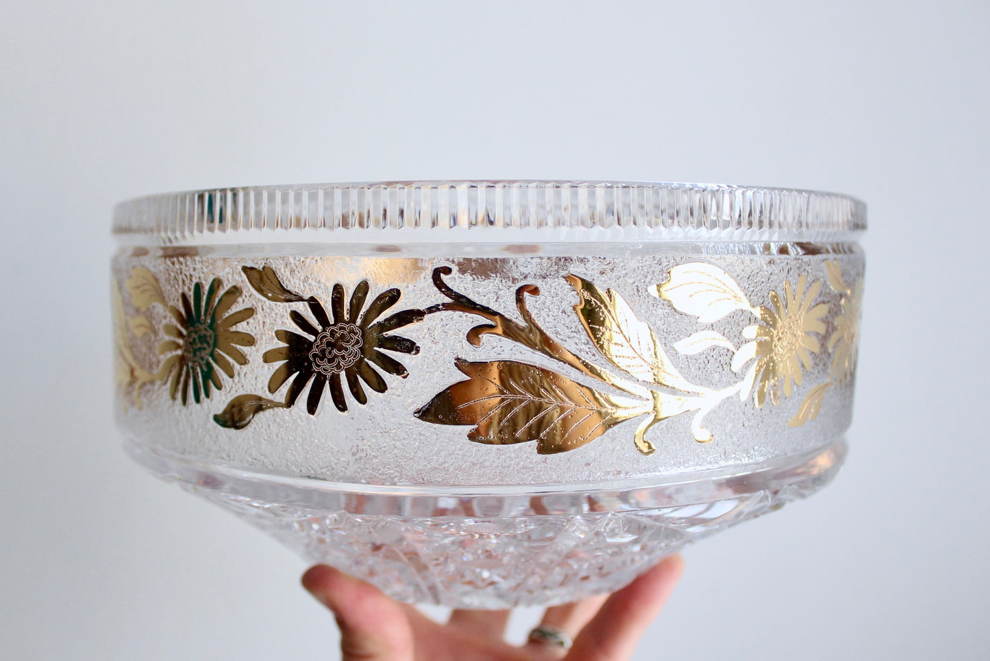 Bohemian Cut Crystal and Gilt Bowl