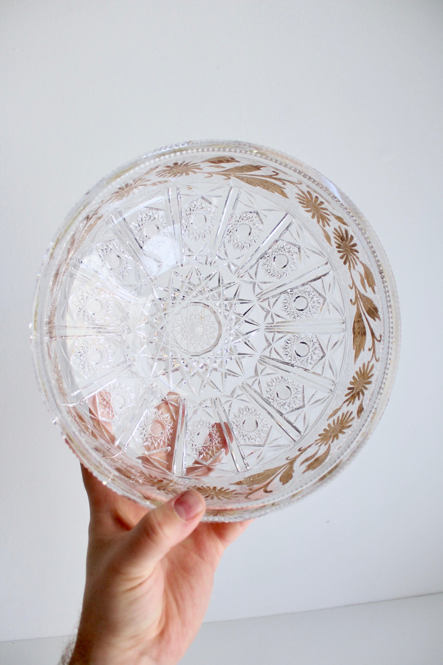 Bohemian Cut Crystal and Gilt Bowl