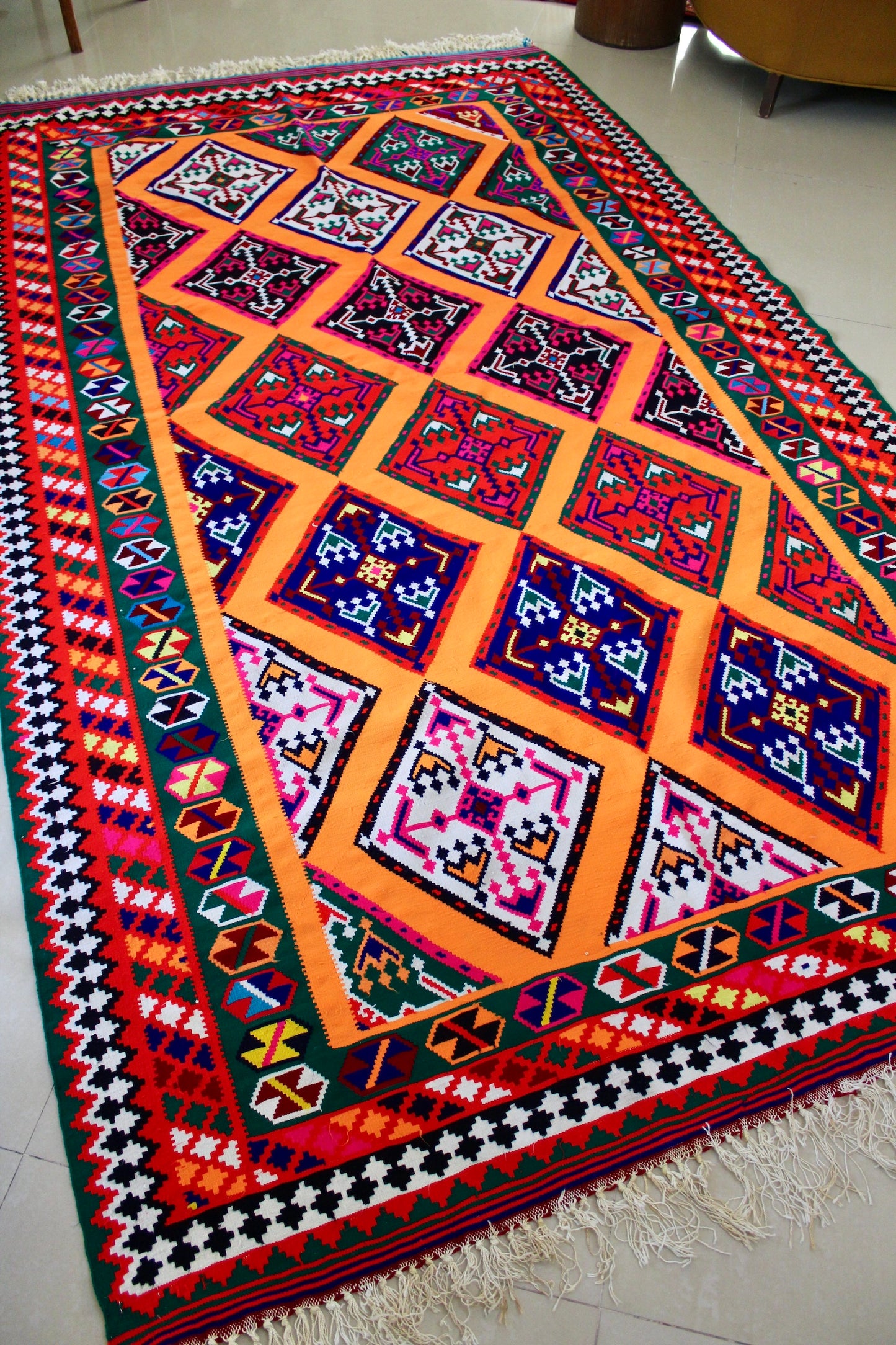 Vintage Persian Shiraz Kilim - 156x300