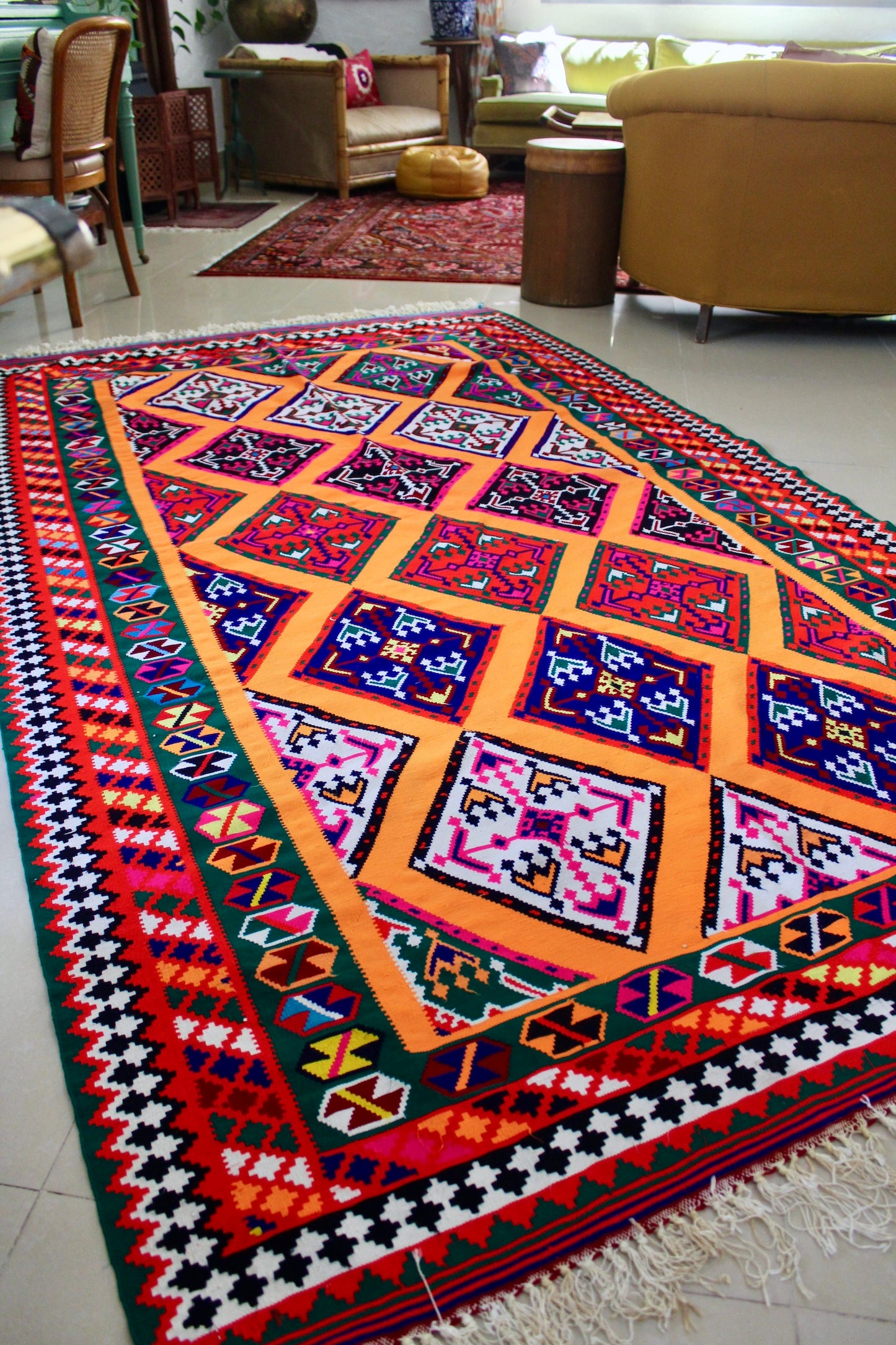Vintage Persian Shiraz Kilim - 156x300
