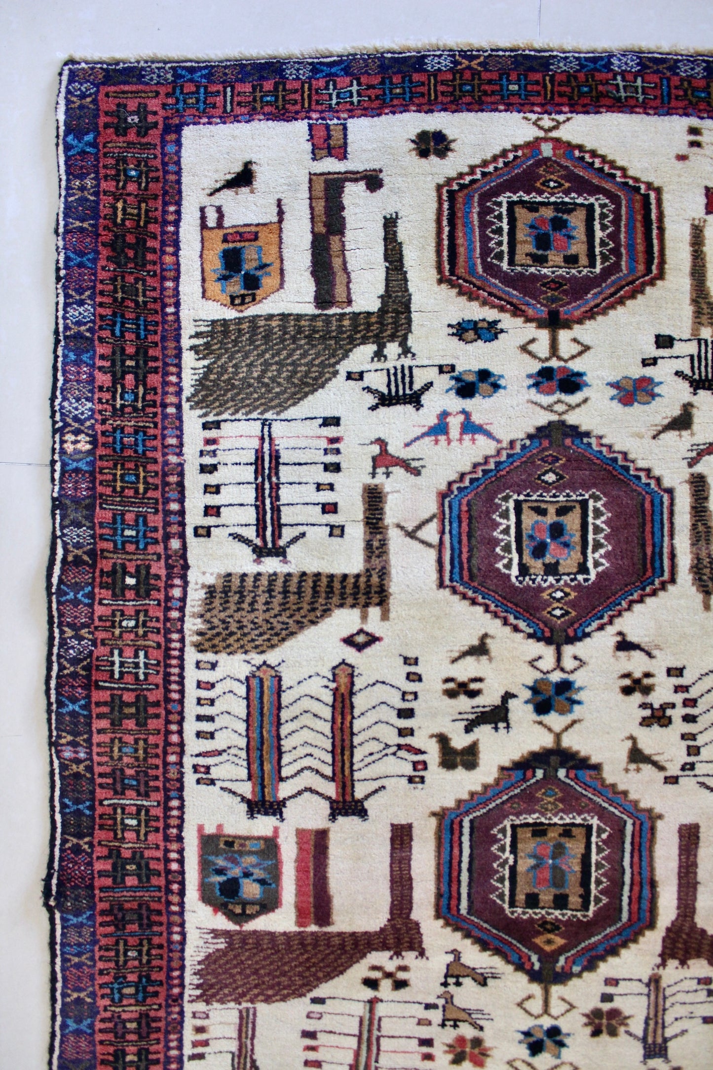 Vintage 1980s-1990s Persian Qashqai Gabbeh - 95x164