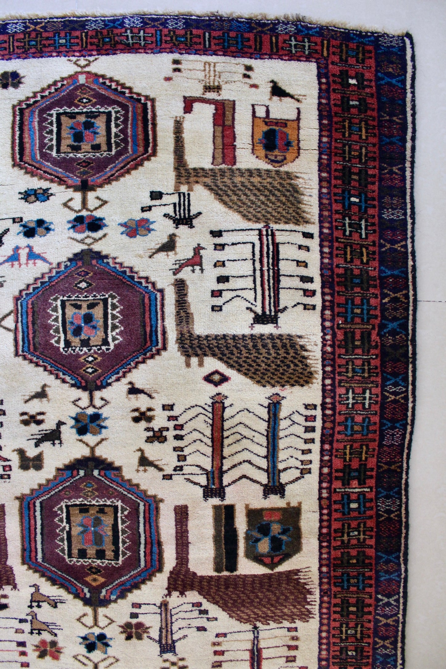 Vintage 1980s-1990s Persian Qashqai Gabbeh - 95x164