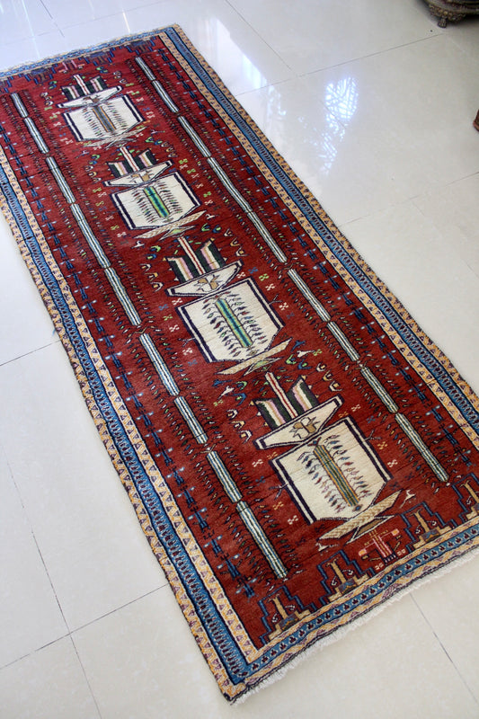 Vintage 1990s Afghan Balouch Carpet - 81x191