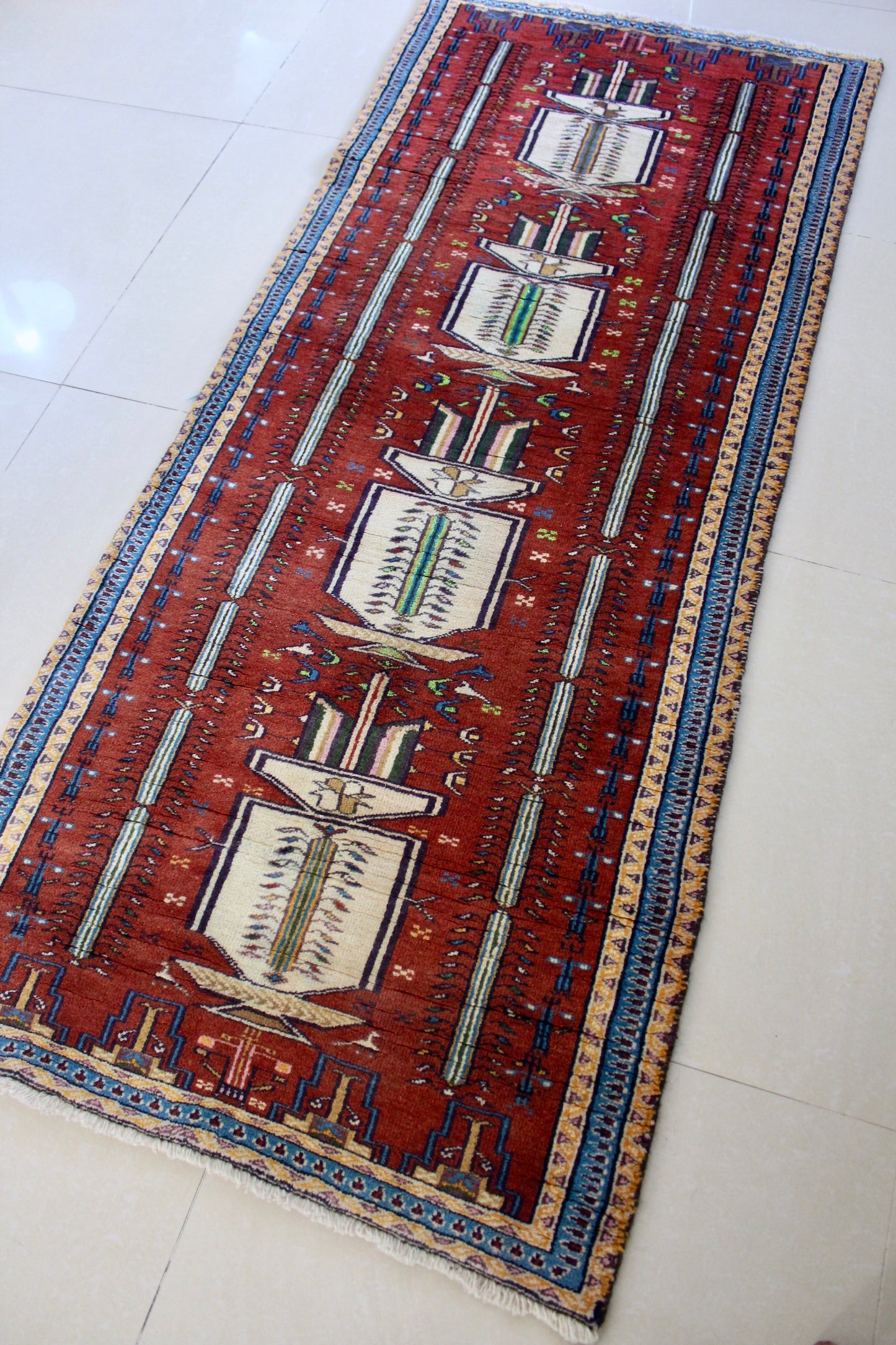 Vintage 1990s Afghan Balouch Carpet - 81x191