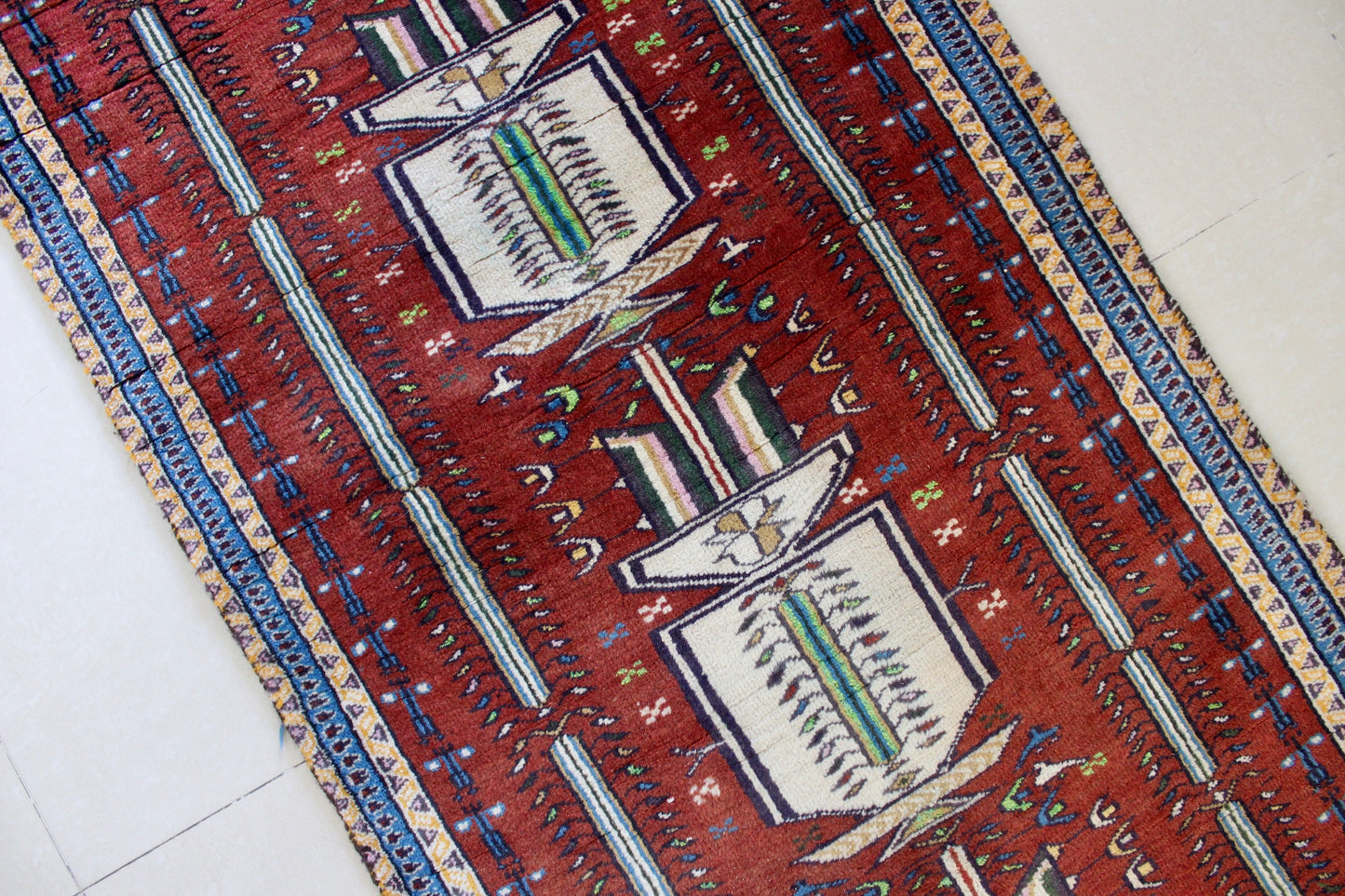 Vintage 1990s Afghan Balouch Carpet - 81x191