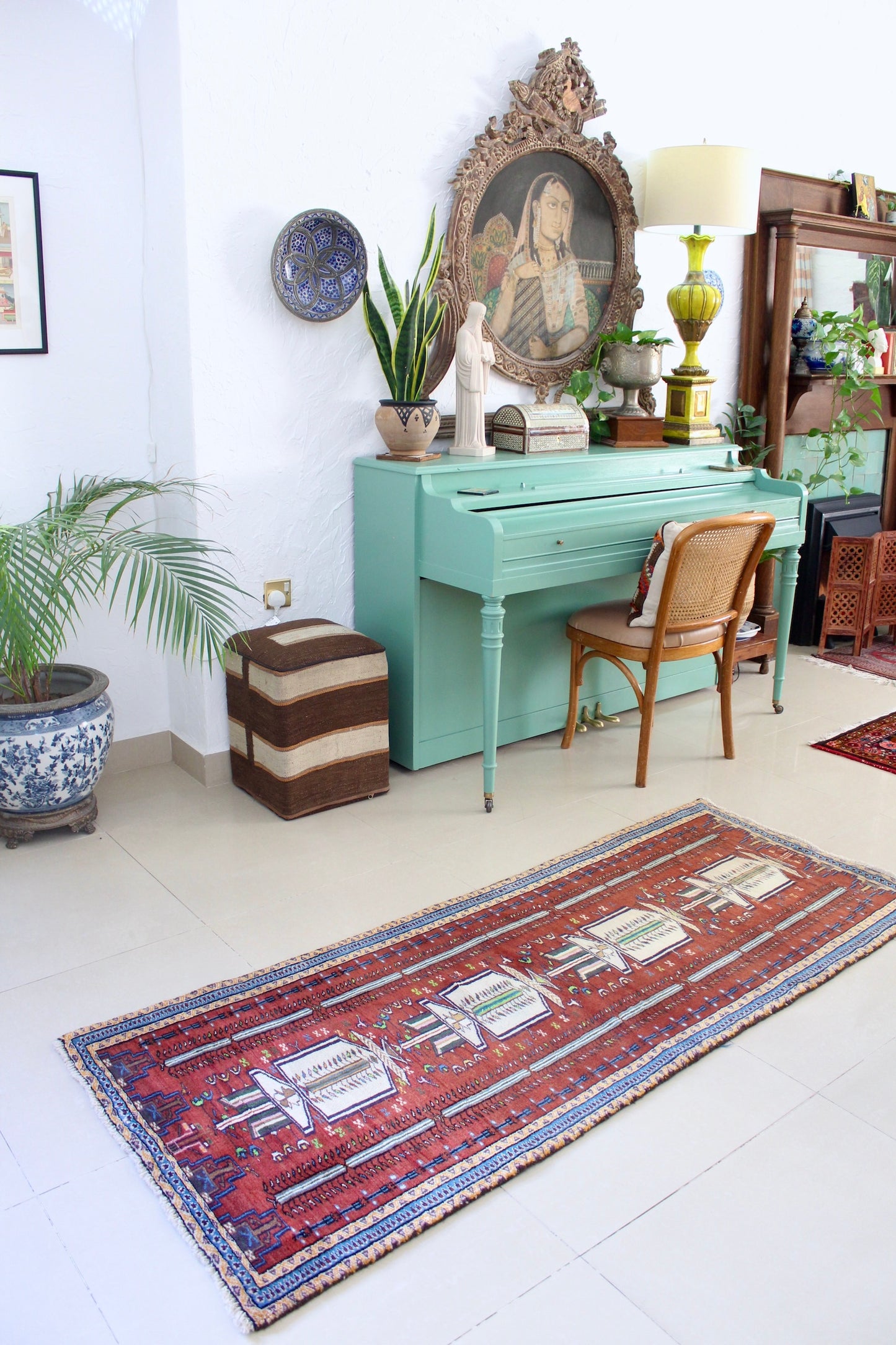 Vintage 1990s Afghan Balouch Carpet - 81x191