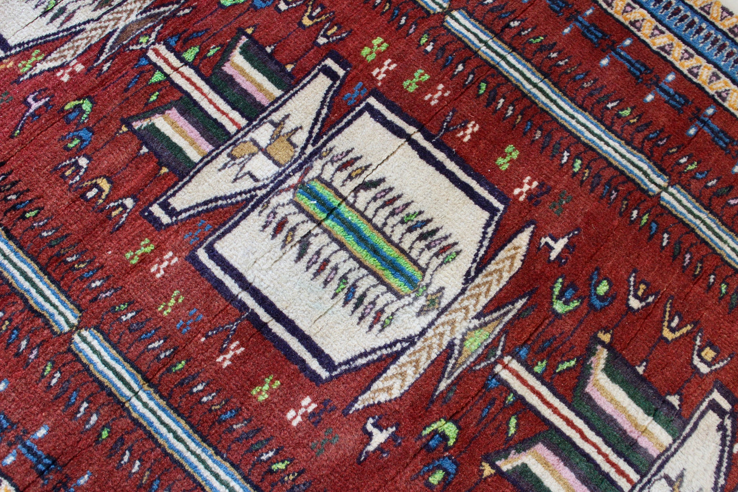 Vintage 1990s Afghan Balouch Carpet - 81x191