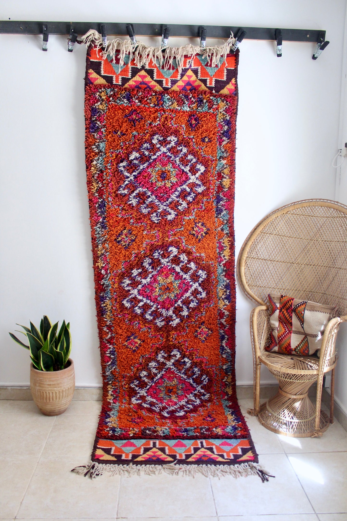 Vintage Shaggy Sadu Runner - 93x320