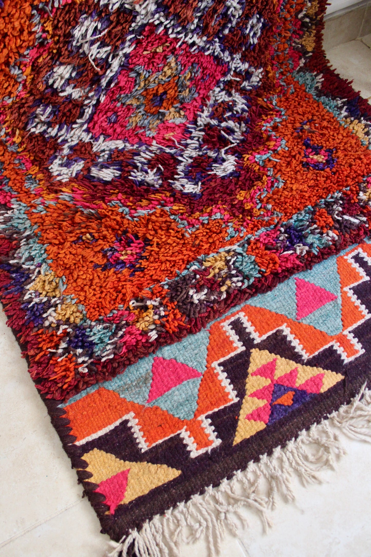 Vintage Shaggy Sadu Runner - 93x320